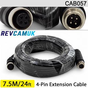 7.5M - 4 Pin Aviation Screw Connector Extension Cable for 1 reversing camera | CAB057 7.5M - 4 Pin Aviation Screw Connector Extension Cable for 1 reversing camera | CAB057