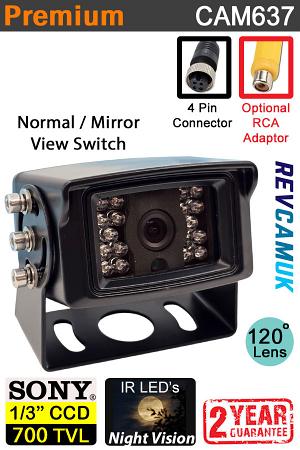 Mirror/Normal Switchable Bracket Reversing Camera - 1/3" Sony CCD - 4 pin connector Mirror/Normal Switchable Bracket Reversing Camera - 1/3" Sony CCD - 4 pin connector