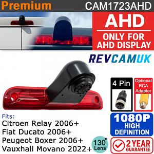 Fiat Ducato, Citroen Relay, Peugeot Boxer & Vauxhall Movano Brake Light Reversing Camera (1080P AHD) | CAM1723AHD
