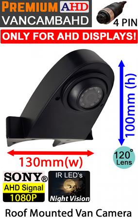 Black Roof / Overhang Driving Rear View + Reversing Camera | 4 pin connector | VANCAMB-AHD Black Roof / Overhang Driving Rear View + Reversing Camera | 4 pin connector | VANCAMB-AHD