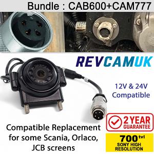 Orlaco Replacement Reversing Camera & Adaptor Bundle (12–24V, Telehandler Compatible) - Bundle-CAM777+CAB600  Orlaco Replacement Reversing Camera & Adaptor Bundle (12–24V, Telehandler Compatible) - Bundle-CAM777+CAB600