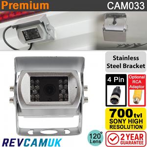 Silver Reverse Parking Camera | Sony CCD | 4 pin connector | Stainless Steel bracket | CAM033 Silver Reverse Parking Camera | Sony CCD | 4 pin connector | Stainless Steel bracket | CAM033