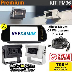 Compact Bracket Parking Camera Kit with 7" Mirror Monitor | PM36 Compact Bracket Parking Camera Kit with 7" Mirror Monitor | PM36