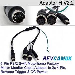 Swift Autotrail Bessacarr Motorhome Reversing Camera Adaptor | Converts 6 Pin to Mirror Monitor in to RCA and a Reverse Trigger Wire | Adaptor-H V2.2 Swift Autotrail Bessacarr Motorhome Reversing Camera Adaptor | Converts 6 Pin to Mirror Monitor in to RCA and a Reverse Trigger Wire | Adaptor-H V2.2