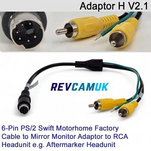 Swift Autotrail Bessacarr Motorhome Reversing Camera Adaptor | Converts 6 Pin to Mirror Monitor in to RCA and a Reverse Trigger Wire | Adaptor-H V2.1 Swift Autotrail Bessacarr Motorhome Reversing Camera Adaptor | Converts 6 Pin to Mirror Monitor in to RCA and a Reverse Trigger Wire | Adaptor-H V2.1