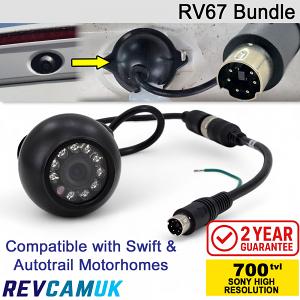 RV67 Compatible Replacement Reversing Camera Bundle with 6-Pin PS/2 Adaptor for Swift and Autotrail Motorhomes | RV67-Bundle RV67 Compatible Replacement Reversing Camera Bundle with 6-Pin PS/2 Adaptor for Swift and Autotrail Motorhomes | RV67-Bundle