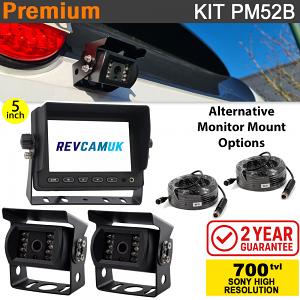 5" Dash Monitor + 2x Sony CCD Black Bracket Reversing Cameras Kit - PM52 5" Dash Monitor + 2x Sony CCD Black Bracket Reversing Cameras Kit - PM52