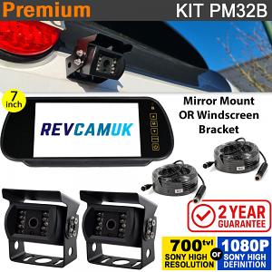 2x Sony CCD or AHD Black Bracket Reversing Cameras Kit - Ideal for Horseboxes - PM32B 2x Sony CCD or AHD Black Bracket Reversing Cameras Kit - Ideal for Horseboxes - PM32B