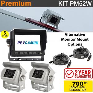5" Dash Monitor + 2x Sony CCD White Bracket Reversing Cameras Kit - PM52W 5" Dash Monitor + 2x Sony CCD White Bracket Reversing Cameras Kit - PM52W