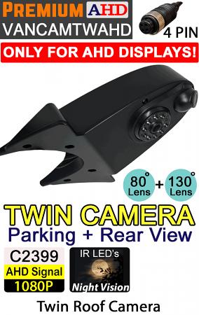 Black Roof / Overhang Driving Rear View + Reversing Camera | 4 pin connector | VANCAMTW-AHD Black Roof / Overhang Driving Rear View + Reversing Camera | 4 pin connector | VANCAMTW-AHD
