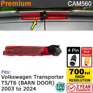 VW Transporter T5/T6 2003+ Brake Light Reversing Camera | CAM560