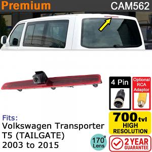 VW Transporter T5 Tailgate 2003-2015 Brake Light Reversing Camera | CAM562 VW Transporter T5 Tailgate 2003-2015 Brake Light Reversing Camera | CAM562