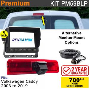 2003-2019 VW Volkswagen Caddy Reverse Camera Brake Light kit with 5" Monitor - PM59BLP 2003-2019 VW Volkswagen Caddy Reverse Camera Brake Light kit with 5" Monitor - PM59BLP