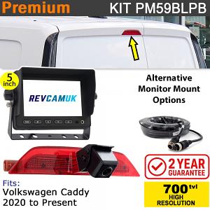 2020+ VW Volkswagen Caddy Reverse Camera Brake Light kit with 5" Monitor - PM59BLPB 2020+ VW Volkswagen Caddy Reverse Camera Brake Light kit with 5" Monitor - PM59BLPB