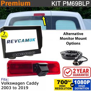 2003-2019 VW Volkswagen Caddy Reversing Camera Brake Light kit with 7" Monitor Display - PM69BLP 2003-2019 VW Volkswagen Caddy Reversing Camera Brake Light kit with 7" Monitor Display - PM69BLP