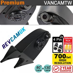 Black Roof / Overhang Driving Rear View + Reversing Camera | 4 pin connector | VANCAMTW