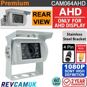 CAM064AHD - White Bracket Sony 1080P AHD 60° Rear View Camera - (Only works with 1080P AHD compatible monitors/DVR's)
