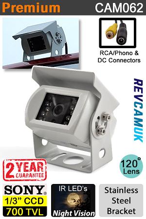 White Reversing Camera | Sony CCD | RCA Phono connector | Stainless Steel bracket | CAM062 White Reversing Camera | Sony CCD | RCA Phono connector | Stainless Steel bracket | CAM062