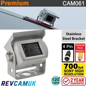 White Motorhome Reversing Camera | Sony CCD | Stainless Steel bracket | CAM061 White Motorhome Reversing Camera | Sony CCD | Stainless Steel bracket | CAM061