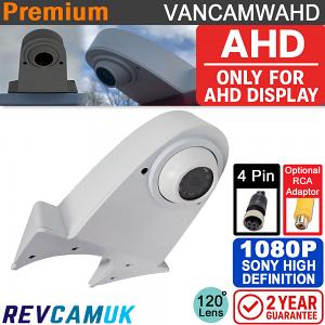 White Roof / Overhang Reversing Camera - 1080P AHD - For AHD Displays