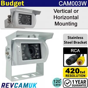 Budget White Bracket Reversing Camera With Night Vision - CAM003W Budget White Bracket Reversing Camera With Night Vision - CAM003W