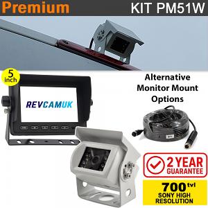 White Sony CCD Bracket Reversing Camera Kit with 5" Dash Monitor - PM51W White Sony CCD Bracket Reversing Camera Kit with 5" Dash Monitor - PM51W