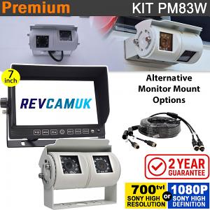 7" Heavy Duty Dash Monitor + Sony CCD (or optional Sony AHD) White Twin Lens Bracket Reversing & Rearview Camera Kit - PM83W 7" Heavy Duty Dash Monitor + Sony CCD (or optional Sony AHD) White Twin Lens Bracket Reversing & Rearview Camera Kit - PM83W