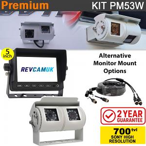 5" Dash Monitor + Sony CCD White Twin Lens Bracket Reversing & Rearview Camera Kit - PM53W 5" Dash Monitor + Sony CCD White Twin Lens Bracket Reversing & Rearview Camera Kit - PM53W