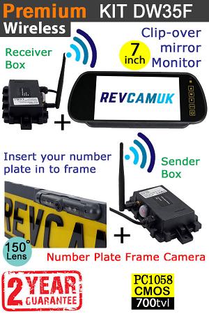 Number Plate Frame Wireless Parking Camera Kit with 7" mirror monitor | DW35F Number Plate Frame Wireless Parking Camera Kit with 7" mirror monitor | DW35F
