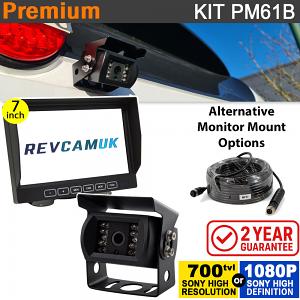 Black Bracket Reversing or Rear View Camera Kit with 7" Stand On Dash Monitor and Sony CCD/AHD image sensor | PM61B Black Bracket Reversing or Rear View Camera Kit with 7" Stand On Dash Monitor and Sony CCD/AHD image sensor | PM61B