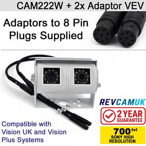 8PIN Vision UK/Vision Plus Adaptor Sony CCD White Bracket Reversing Camera Bundle | CAM222W V5 + Adaptor VEV 8PIN Vision UK/Vision Plus Adaptor Sony CCD White Bracket Reversing Camera Bundle | CAM222W V5 + Adaptor VEV