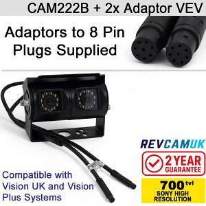 8PIN Vision UK/Vision Plus Adaptor Sony CCD White Bracket Reversing Camera Bundle | CAM222W B5 + Adaptor VEV 8PIN Vision UK/Vision Plus Adaptor Sony CCD White Bracket Reversing Camera Bundle | CAM222W B5 + Adaptor VEV