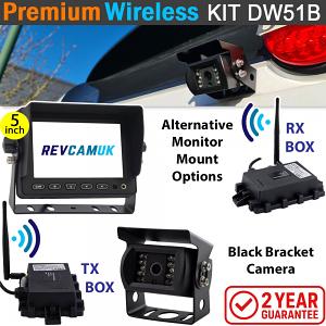 Sony CCD Black Bracket Wireless Reverse / Rear View Camera with 5" monitor | DW51B Sony CCD Black Bracket Wireless Reverse / Rear View Camera with 5" monitor | DW51B