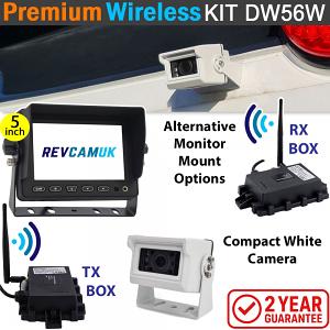 Sony CCD Compact White Bracket Wireless Reverse Camera Kit with 5" display | DW56W Sony CCD Compact White Bracket Wireless Reverse Camera Kit with 5" display | DW56W