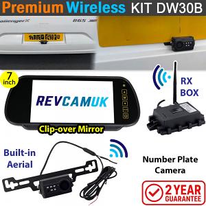 Number Plate Wireless Reversing Camera System with 7" mirror monitor | DW30B Number Plate Wireless Reversing Camera System with 7" mirror monitor | DW30B