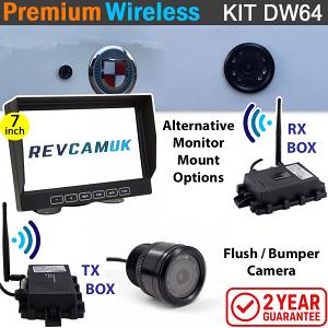 Sony (CCD or CMOS) Bullet/Flush/Bumper Wireless Parking Camera Kit with 7" monitor | DW64