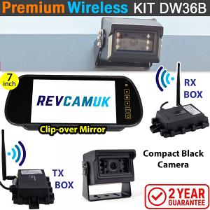 Sony CCD Compact Black Bracket Wireless Reversing Camera Kit with 7" mirror monitor | DW36B Sony CCD Compact Black Bracket Wireless Reversing Camera Kit with 7" mirror monitor | DW36B