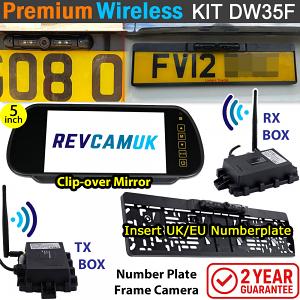 Number Plate Frame Wireless Parking Camera Kit with 7" mirror monitor | DW35F