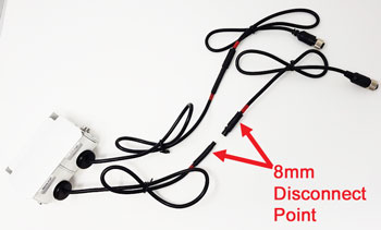 Disconnect points for twin lens camera
