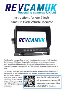 Instruction Manual Fitting and Functions MON705 7 Inch Dash Monitor