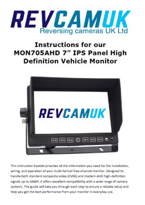 Instructions for 7 Inch AHD High Definition Reversing Camera Display