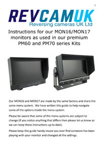 instructions for our 7 inch dash mount monitor for rear view and reversing cameras