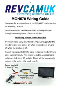 Our 5 inch RCA Phono budget dash reversing camera monitor fitting instructions