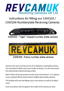 Our number plate reversing camera fitting instructions / guides