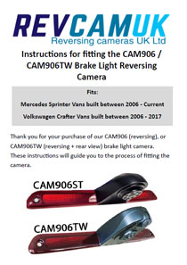 Instructions for fitting a brake light Reversing Camera for the Mercedes Sprinter and VW Crafter