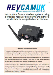Wireless reversing camera sender receiver box instructions