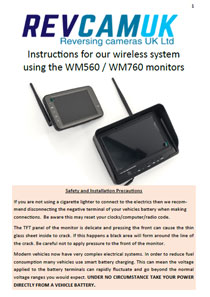 Wireless reversing camera kit installation instructions