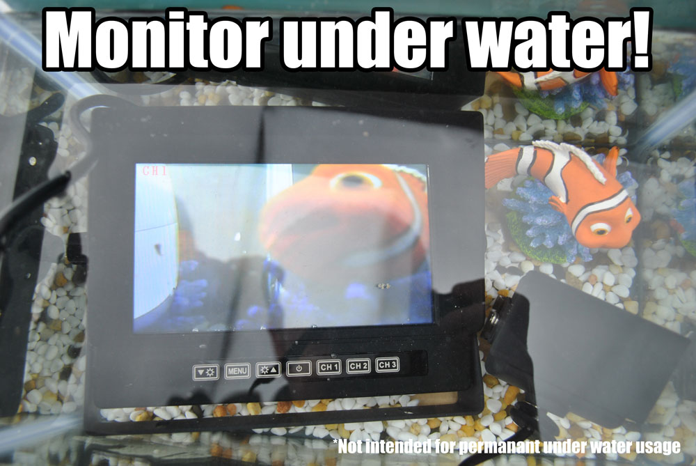 Waterproof monitor for reverse cameras underwater IP66