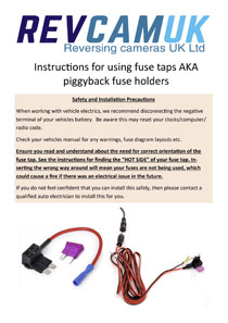 fitting a reversing camera kit with fuse taps / piggyback fuse holders
