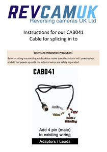 Instructions for adapting factory fit reversing camera cable to 4 pin